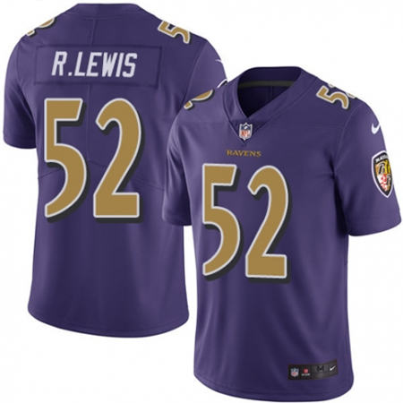 Men Baltimore Ravens 52 Ray Lewis Limited Purple Rush NFL Jersey