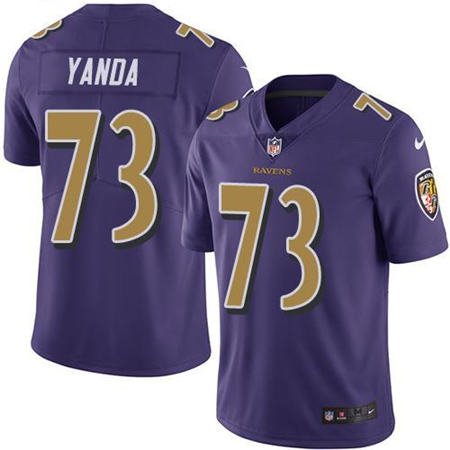 Men Baltimore Ravens 73 Marshal Yanda Limited Purple Rush NFL Jersey