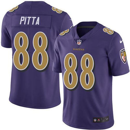 Men Baltimore Ravens 88 Dennis Pitta Limited Purple Rush NFL Jersey