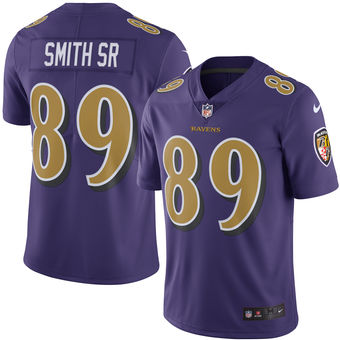 Men Baltimore Ravens 89 Steve Smith Color Rush Limited Stitched NFL Jersey