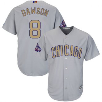 Men Chicago Cubs 8 Andre Dawson Grey 2017 Gold Program Cool Base Player Jersey