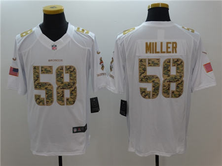 Men Denver Broncos Von Miller 58  Limited White Salute to Service Stitched NFL Jersey