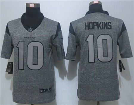 Men Houston Texans 10 DeAndre Hopkins Limited Gray Gridiron Stitched NFL Jersey