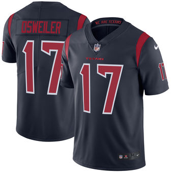 Men Houston Texans 17 Brock Osweiler Navy Color Rush Stitched NFL Jersey