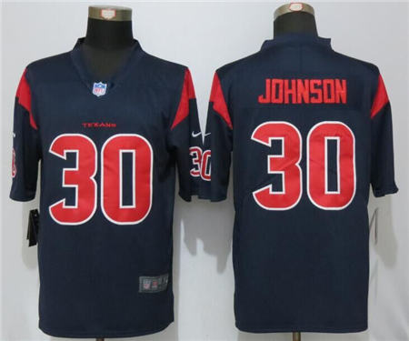 Men Houston Texans 30 Kevin Johnson Navy Color Rush Limited Stitched NFL Jersey