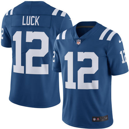 Men Indianapolis Colts 12 Andrew Luck  Royal Color Rush Limited Stitched NFL Jersey