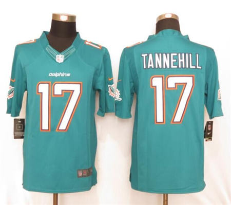 Men Miami Dolphins Ryan Tannehill 17  Limited Aqua Green Team Color NFL Jersey