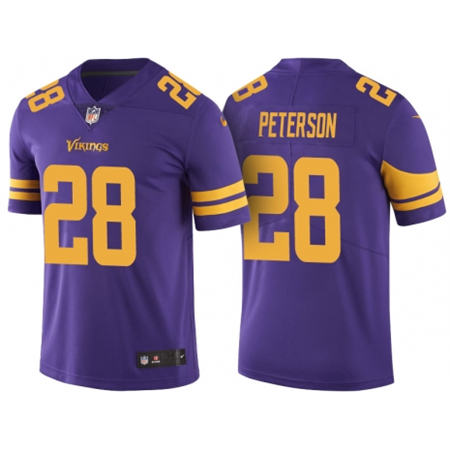 Men Minnesota Vikings 28 Adrian Peterson Purple Color Rush Limited Stitched NFL Jersey