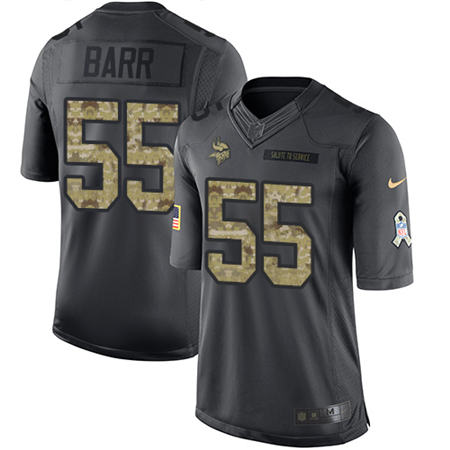 Men Minnesota Vikings 55 Anthony Barr  Anthracite 2016 Salute to Service Jersey