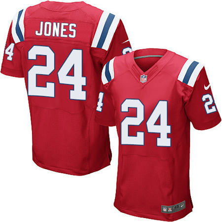 Men New England Patriots 24 Cyrus Jones  Red Alternate Elite Stitched NFL Jersey