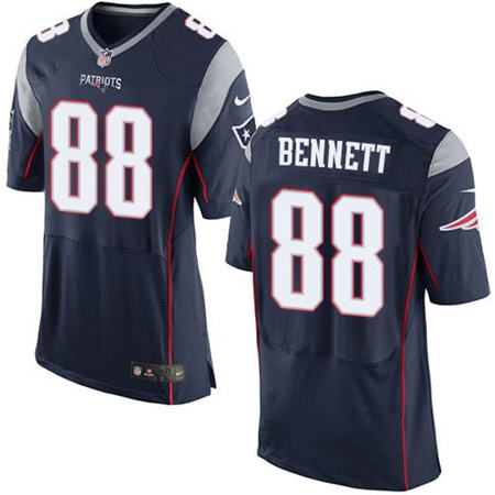 Men New England Patriots 88 Martellus Bennett Navy Blue Team Color Elite Stitched NFL Jersey