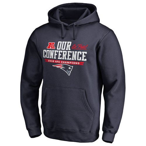 Men New England Patriots Pro Line by Fanatics Branded Navy 2016 AFC Conference Champions Big Tall Our Conference Pullover Hoodie