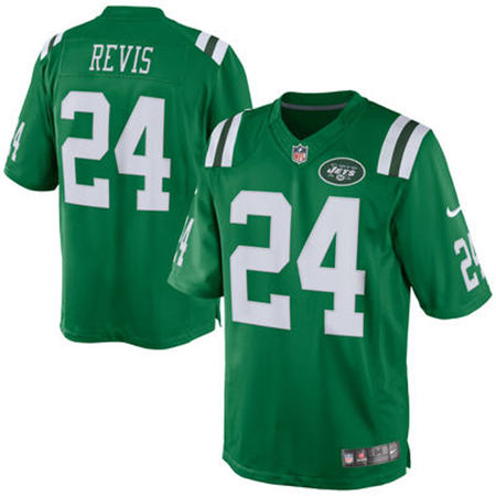 Men New York Jets 24 Darrelle Revis  Green Color Rush Limited Stitched NFL Jersey