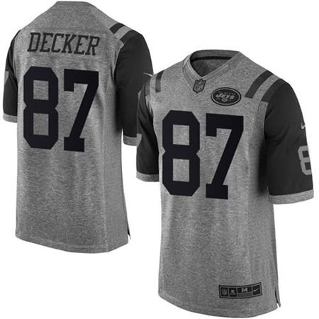 Men New York Jets 87 Eric Decker Limited Gray Gridiron Stitched NFL Jersey