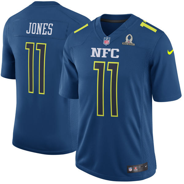 Men  Atlanta Falcons 11 Julio Jones Limited Blue 2017 Pro Bowl NFL Jersey