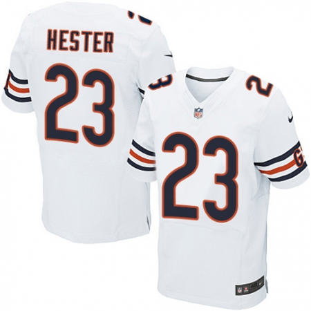 Men  Chicago Bears 23 Devin Hester Elite White NFL Jersey