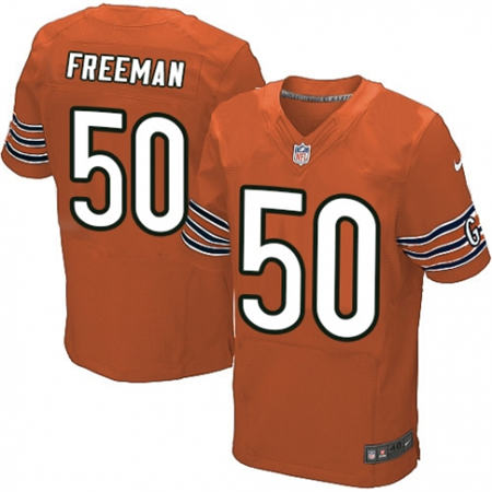 Men  Chicago Bears 50 Jerrell Freeman Elite Orange Alternate NFL Jersey