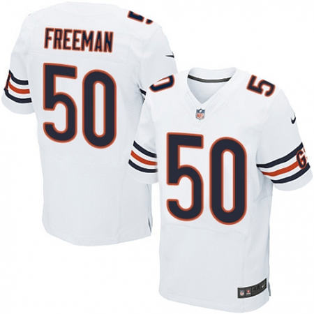 Men  Chicago Bears 50 Jerrell Freeman Elite White NFL Jersey