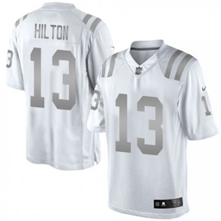 Men  Indianapolis Colts 13 T Y Hilton White Limited Platinum Stitched NFL Jersey
