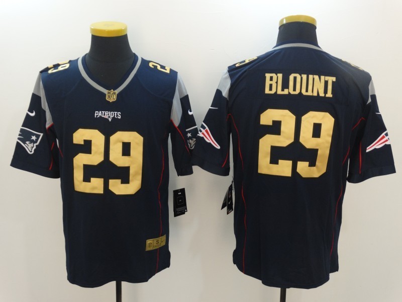 Men  New England Patriots 29 LeGarrette Blount Navy Blue Team Color Men Stitched NFL New Elite Gold Jersey