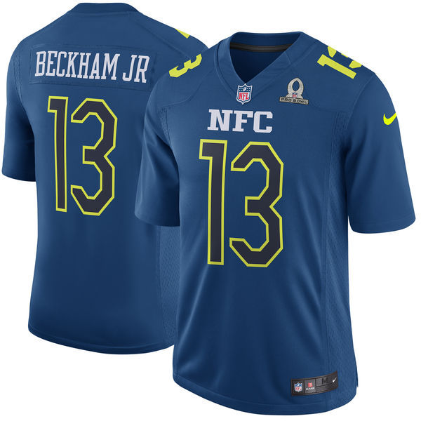 Men  New York Giants 13 Odell Beckham Jr Limited Blue 2017 Pro Bowl NFL Jersey