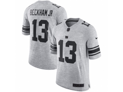 Men  New York Giants 13 Odell Beckham Jr Limited Gray Gridiron II NFL Jersey