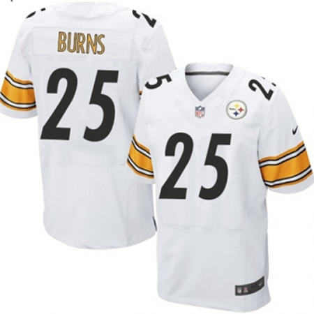 Men  Pittsburgh Steelers 25 Artie Burns Elite White NFL Jersey