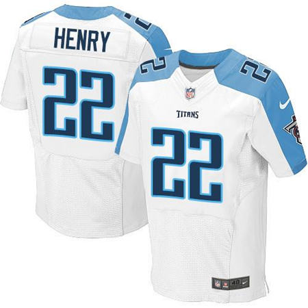 Men  Tennessee Titans 22 Derrick Henry White Elite Stitched NFL Jersey