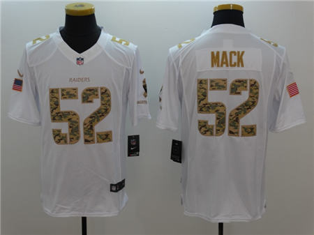 Men Oakland Raiders 52 Khalil Mack  Limited White Salute to Service Stitched NFL Jersey