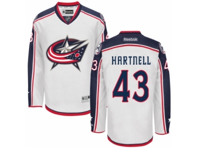 Men Reebok Columbus Blue Jackets 43 Scott Hartnell Authentic White Away NHL Jersey