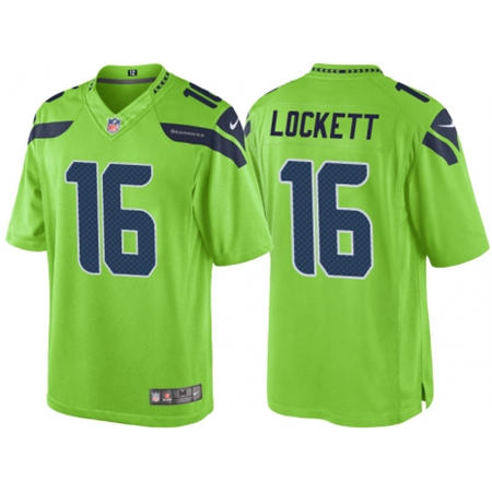 Men Seattle Seahawks 16 Tyler Lockett Green Color Rush Limited Jersey