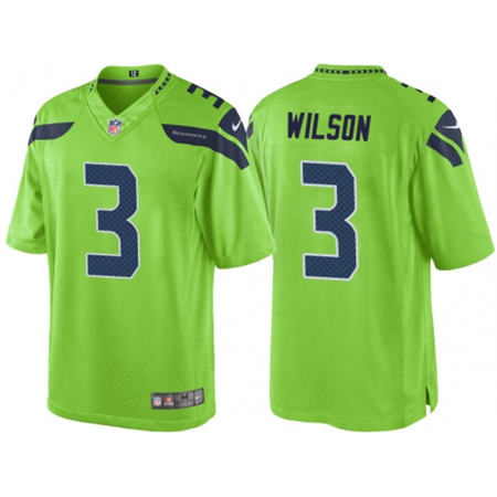 Men Seattle Seahawks 3 Russell Wilson Green Color Rush Limited Jersey