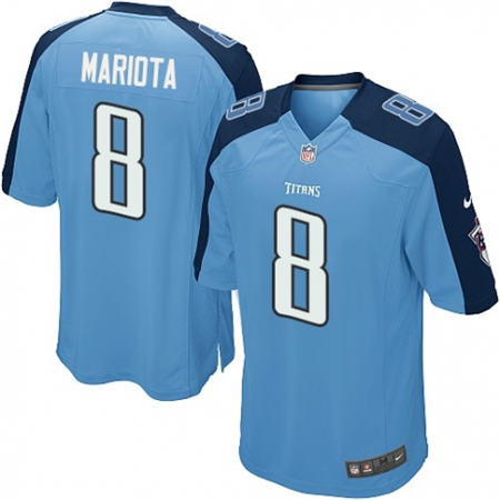 Men Tennessee Titans 8 Marcus Mariota  Elite Light Blue Team Color Stitched NFL Jersey