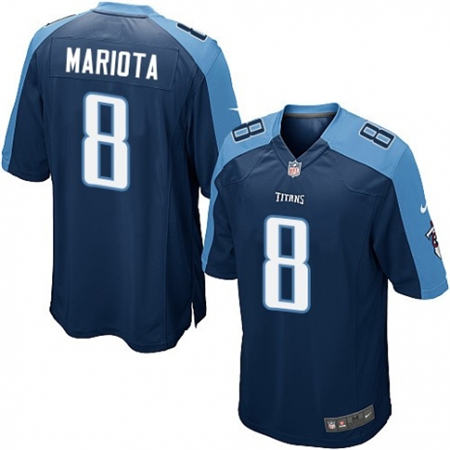 Men Tennessee Titans 8 Marcus Mariota  Elite Navy Blue Alternate Stitched NFL Jersey