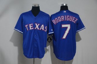 Men Texas Rangers 7 Rodriguez Blue Cool Base Player Jersey