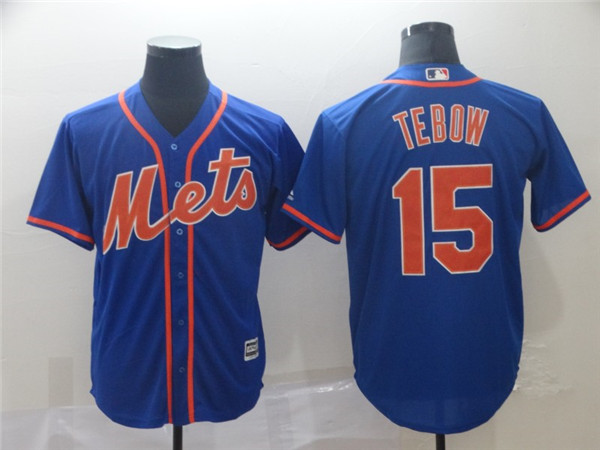 Mets 15 Tim Tebow Blue Cool Base Jersey
