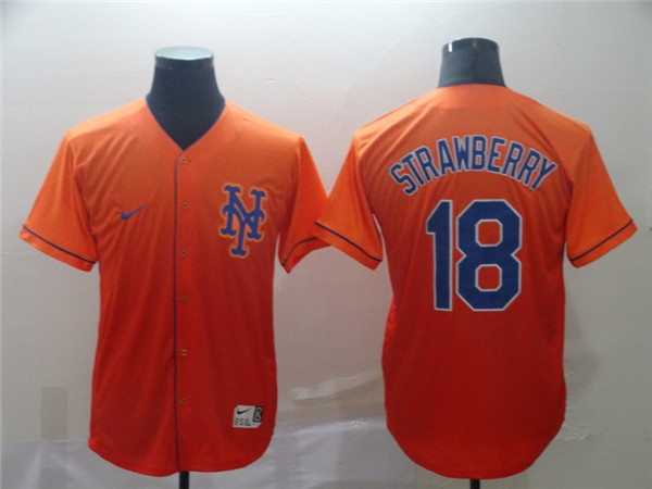 Mets 18 Darryl Strawberry Orange Drift Fashion Jersey