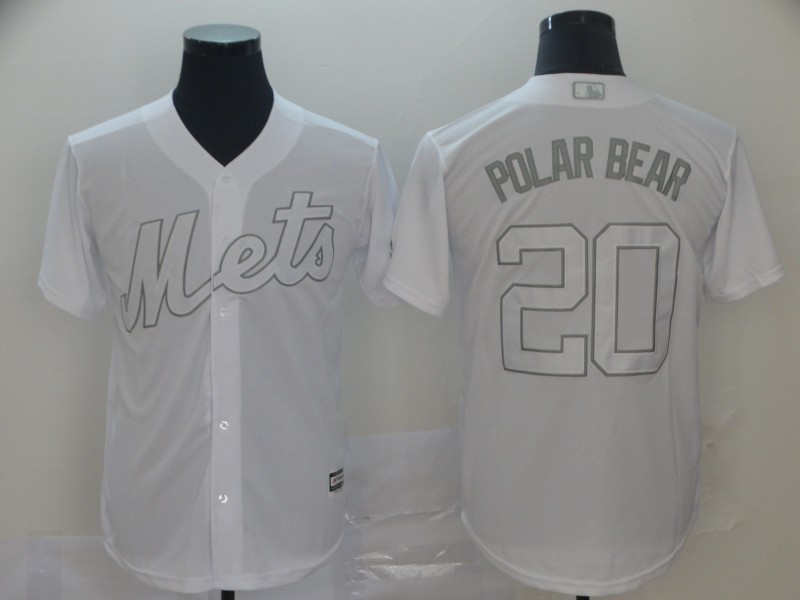 Mets 20 Pete Alonso Polar Bear White 2019 Players' Weekend Player Jersey