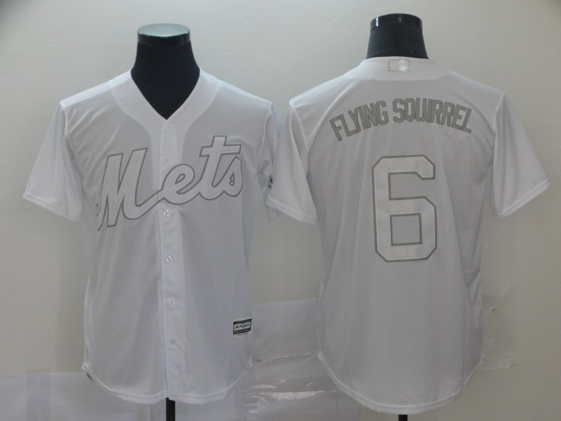 Mets 6 Jeff McNeil Flying Squirrel White 2019 Players' Weekend Authentic Player Jersey