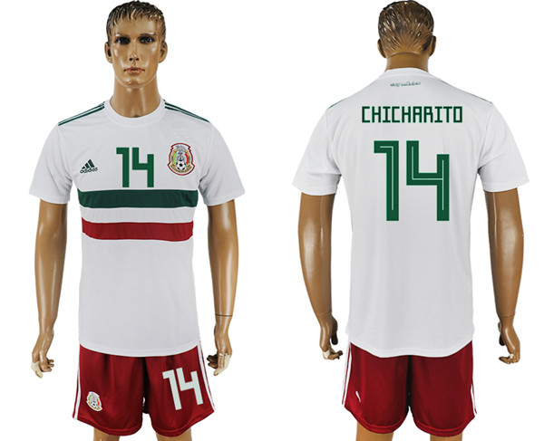 Mexico 14 CHICHARITO Away 2018 FIFA World Cup Soccer Jersey