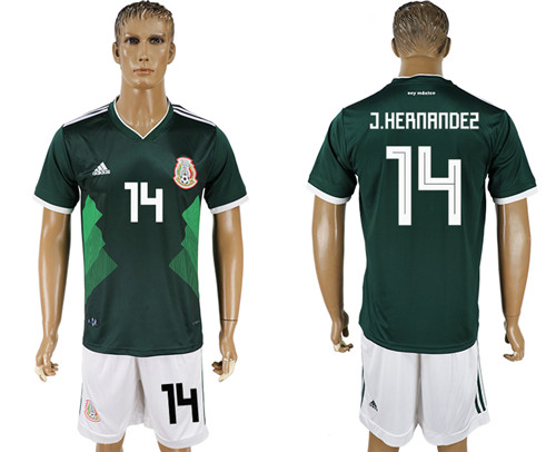 Mexico 14 J. HERNANDES Home 2018 FIFA World Cup Soccer Jersey