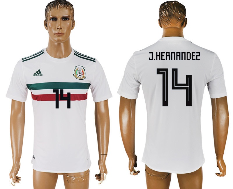 Mexico 14 J. HERNANDEZ Away 2018 FIFA World Cup Thailand Soccer Jersey