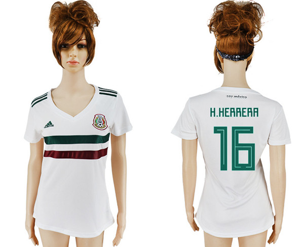 Mexico 16 H,HERRERA Away Women 2018 FIFA World Cup Soccer Jersey