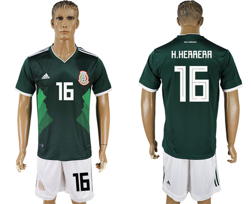 Mexico 16 H. HERRERA Home 2018 FIFA World Cup Soccer Jersey