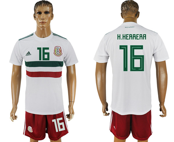 Mexico 16 H.HERRERA Away 2018 FIFA World Cup Soccer Jersey