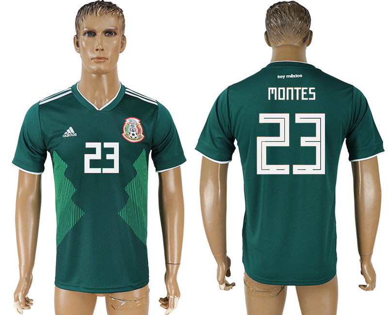 Mexico 23 MONTES Home 2018 FIFA World Cup Thailand Soccer Jersey