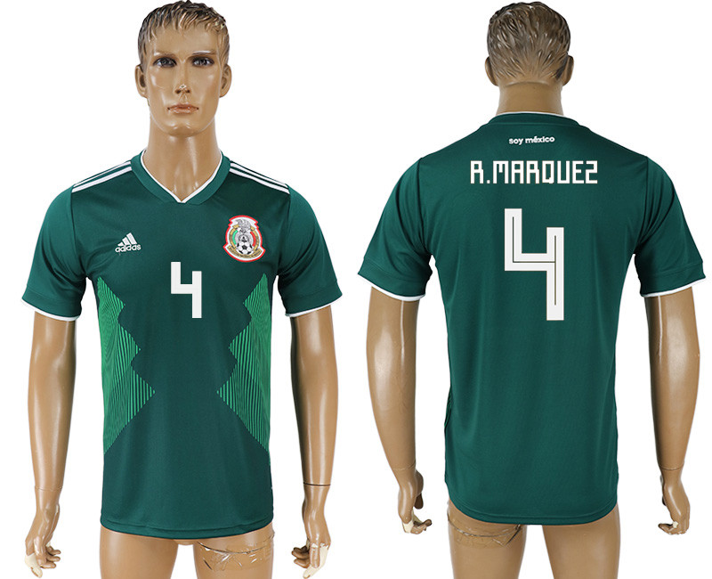 Mexico 4 R.MARQUEZ Home 2018 FIFA World Cup Thailand Soccer Jersey