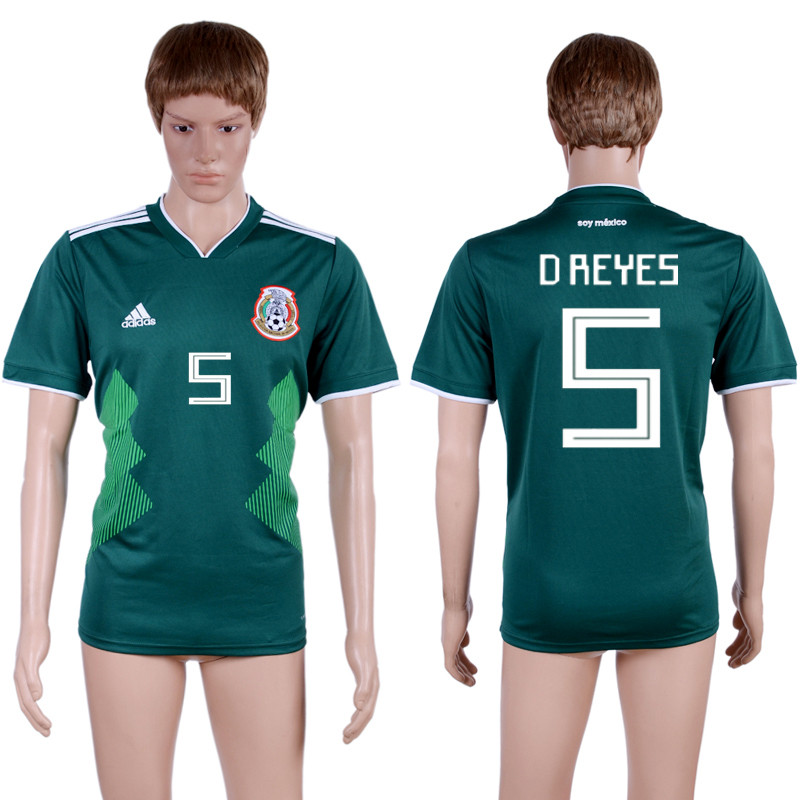 Mexico 5 D.REYES Home 2018 FIFA World Cup Thailand Soccer Jersey