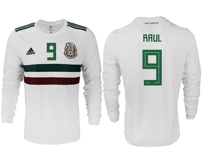 Mexico 9 RAUL Away 2018 FIFA World Cup Long Sleeve Thailand Soccer Jersey