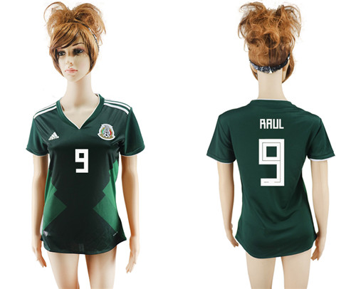 Mexico 9 RAUL Home 2018 FIFA World Cup Women Soccer Jersey